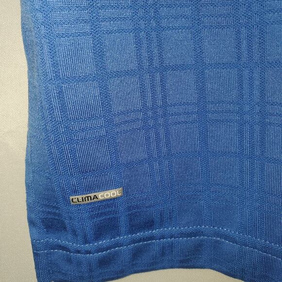 Adidas ClimaCool Polo Shirt Men’s M Blue Plaid Caledonia Golf & Fish Club Logo - Picture 7 of 8